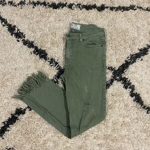 Free People Olive Green Skinny Jean